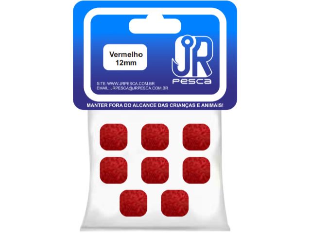 Flutuador de Eva Boleado Jr Pesca Modelo Ração 12mm - Vermelho 1380