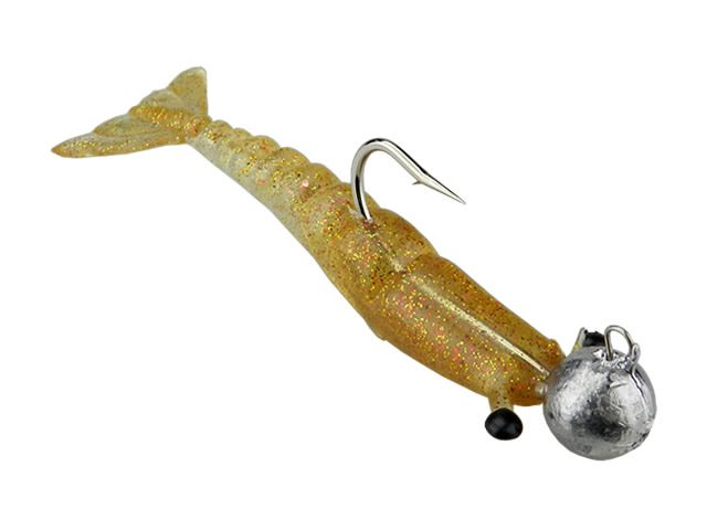 Isca Soft Maré Camarão Articulado Flexível M com Jig Head - 9cm 21gr