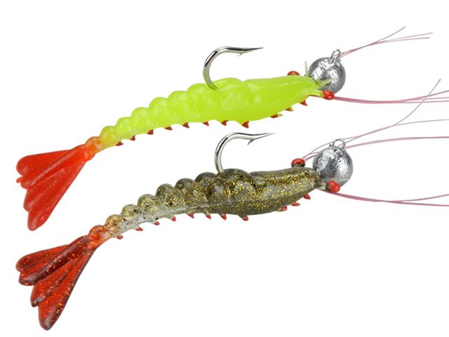 Isca Soft Maré Camarão Articulado 8 Barbas G com Jig Head - 11cm 31gr