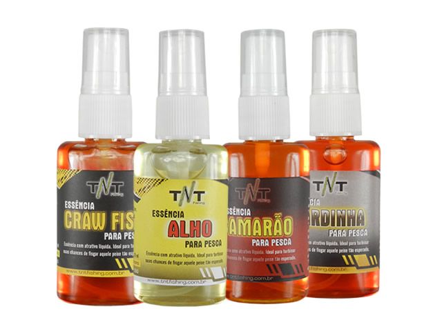 Essências TNT para Pesca - Alho, Camarão, Craw Fish e Sardinha